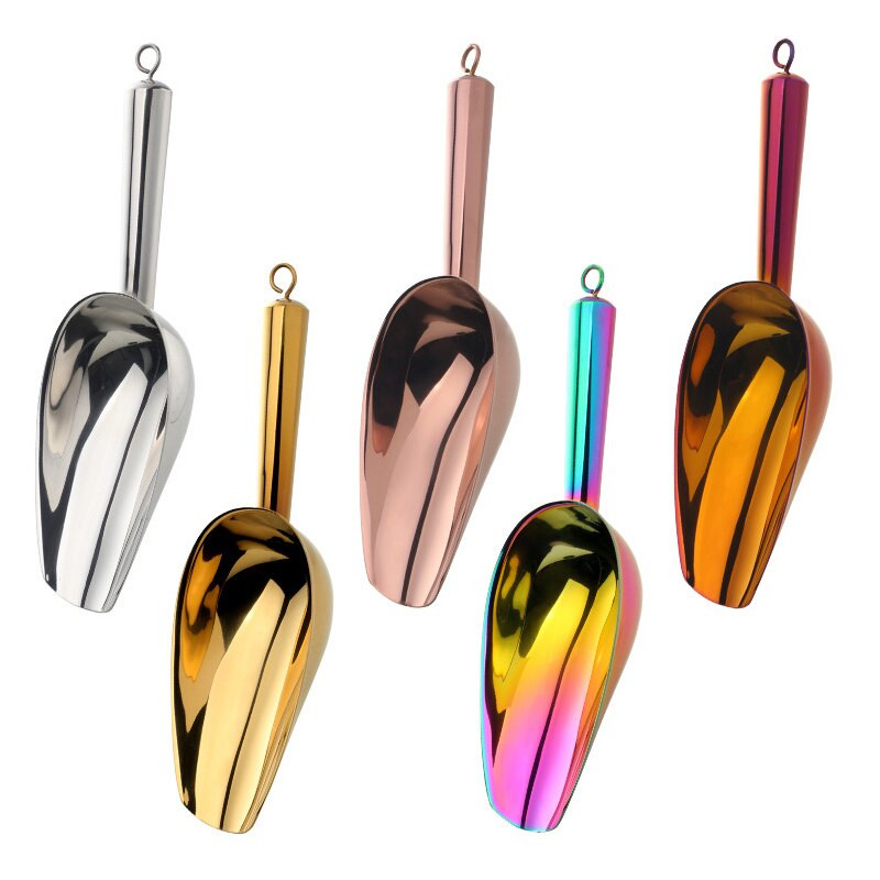 1 db rozsdamentes acél rúd cukorka gombóc Lapát Kanál Round Bar Pub Kezdőlap Jégkocka Fűszercukorka Liszt Dió Kanál Kanál Esküvői büfé