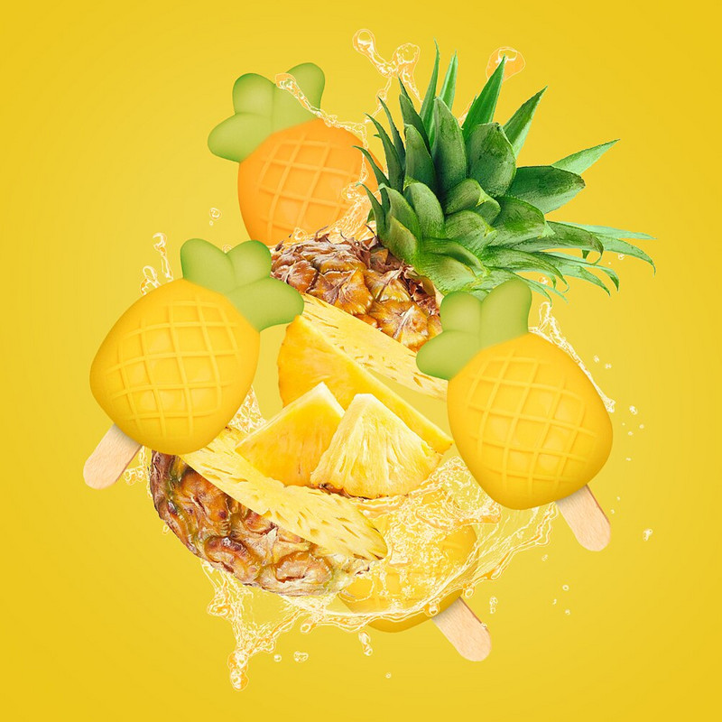 Silikónová forma SILIKOLOVE na zmrzlinu z potravinárskej triedy, DIY, domáce formy na nanuky, forma na ovocný džús, ľadovú tyčinku v tvare manga, banánu, jahody