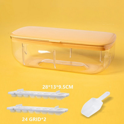 Silikónová forma na ľad a úložný box 2 v 1, tácka na ľadové kocky, formička na výrobu kociek, bar, kuchynské príslušenstvo, riad, domáce gadgety