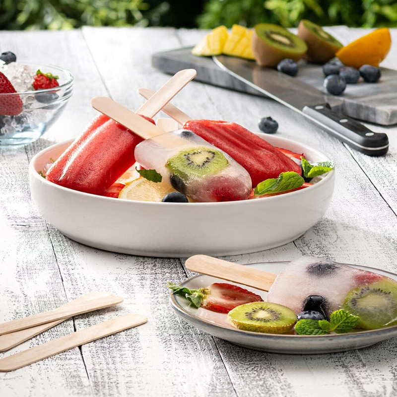 50/100 ks Prírodné drevené tyčinky na zmrzlinu Viacúčelová drevená vosková lyžička na zmrzlinu na tortu pre DIY ručné umelecké remeslá