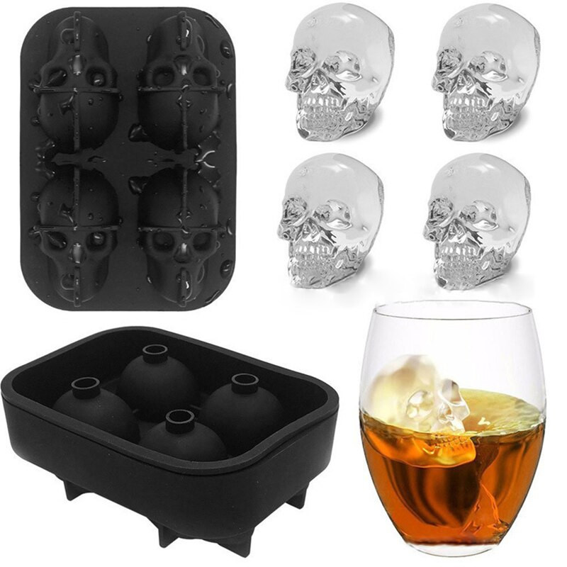 Nástroj na výrobu silikónových kociek ľadu, whisky, víno, koktail, 3D forma na výrobu kociek ľadu, lebka, forma na čokoládu, tácka na zmrzlinu, forma A8