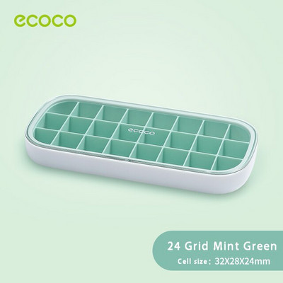 ECOCO 24/Grid silikoninių ledų formelės ledo kubelių padėklas, pagamintos iš kubelių statinės, pasidaryk pats, desertinis ledų formelės su