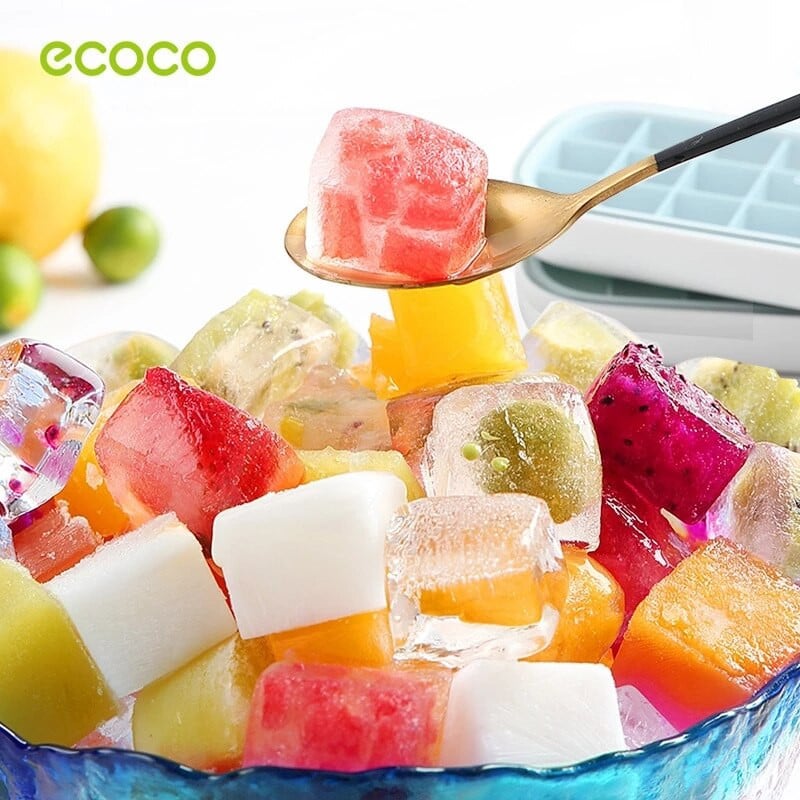 ECOCO 24/Grid silikoninių ledų formelės ledo kubelių padėklas, pagamintos iš kubelių statinės, pasidaryk pats, desertinis ledų formelės su