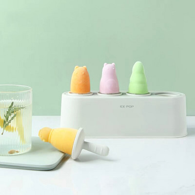 Sada foriem na nanuky, 4 kusy, domáci silikónový výrobník nanukov, ľahko uvoľniteľné formy na zmrzlinu, opakovane použiteľné kuchynské formy na nanuky