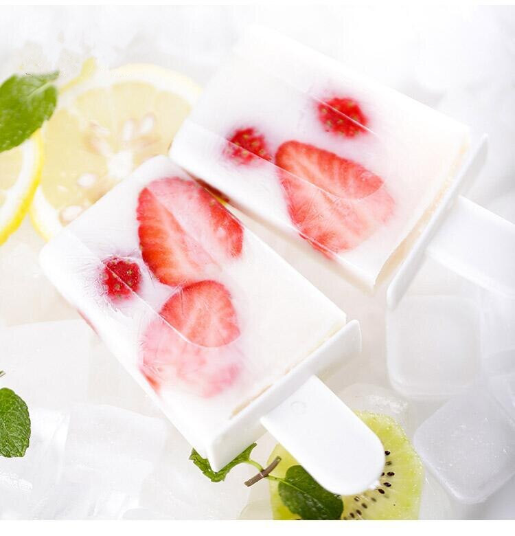 DIY 4 mriežková forma na zmrzlinu, formy na nanuky, mrazené formy na ľadové kocky, nástroj na výrobu tácok z PP, kuchynské nástroje na varenie zmrzliny