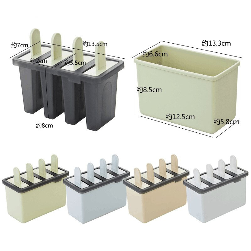 DIY 4 mriežková forma na zmrzlinu, formy na nanuky, mrazené formy na ľadové kocky, nástroj na výrobu tácok z PP, kuchynské nástroje na varenie zmrzliny