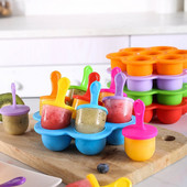 7 Cells Vasariniai ledai Popsicle Led Pops Forma Nešiojama Maisto tipo Forma Ledo Kamuoliukai Pasidaryk pats Maisto Įrankiai Vaisių kokteilių priedai