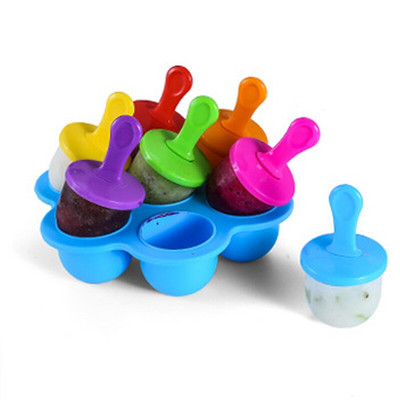 7 Cells Vasariniai ledai Popsicle Led Pops Forma Nešiojama Maisto tipo Forma Ledo Kamuoliukai Pasidaryk pats Maisto Įrankiai Vaisių kokteilių priedai