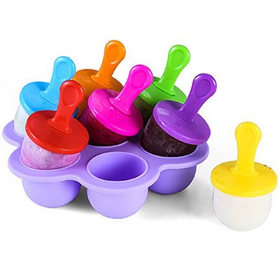 7 Cells Vasariniai ledai Popsicle Led Pops Forma Nešiojama Maisto tipo Forma Ledo Kamuoliukai Pasidaryk pats Maisto Įrankiai Vaisių kokteilių priedai