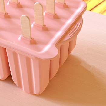 Силиконова форма за сладолед с 12 кухини за хранителни цели с капак Направи си сам кутия за сладолед Lolly Mold Десертна тава за кубчета лед Кухненски джаджи
