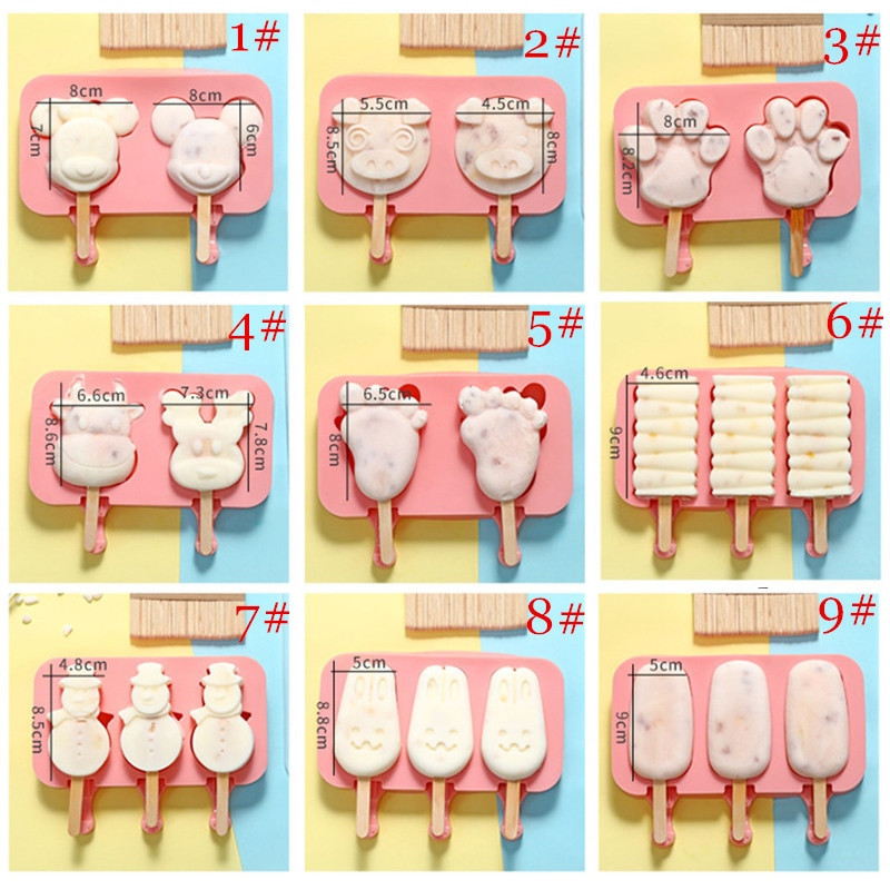 10 štýlov silikónovej formy na zmrzlinu, formy na nanuky, držiak na výrobník zmrzliny, forma na mrazený ľad s vekom na nanukové paličky, kuchynské náradie