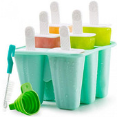 6/10 ertmės silikoninių popsicle ledų formelės su dangteliu silikoninių ledukų formelių rinkinys „pasidaryk pats“ naminių vaisių sulčių ledų kubelių formavimo įrenginys