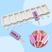 8 ertmių silikoninė ledų formelė, maža kvadratinė, pasidaryk „pasidaryk pats“ naminės popsicle formelės Desertinių ledukų formelės daugkartinio naudojimo įrankiai
