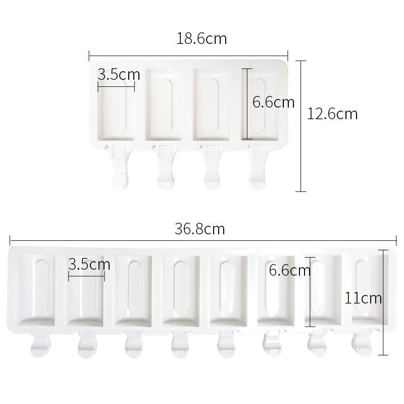 8-dutinová silikónová forma na zmrzlinu, malá štvorcová, DIY domáce formy na nanuky, dezertné formy na zmrzlinu, opakovane použiteľné nástroje
