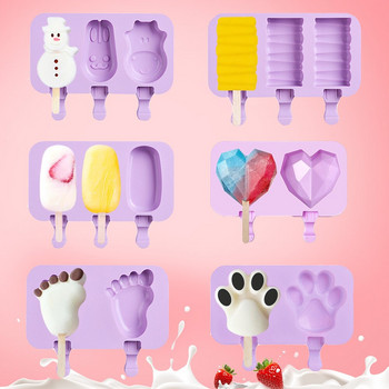 2 бр./компл. анимационни детски форми за сладолед с капаци Силиконова форма за ледено сладолед за многократна употреба за приготвяне на любими летни любимци