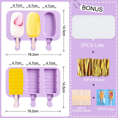 2 ks/sada kreslených detských foriem na zmrzlinu s viečkami, silikónová forma na nanuk, opakovane použiteľná forma na ľadový pop na výrobu letných obľúbených jedál