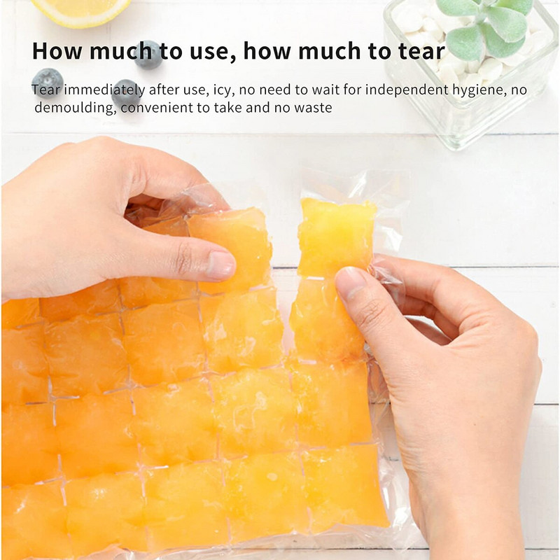 50/300 ks jednorazových priehľadných vrecúšok na ľad, rýchlejšie mraziace vrecko na výrobu ľadu, letné vrecká na pitie na výrobu kociek ľadu