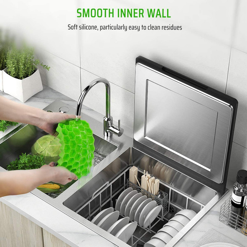 Silikónové tácky na výrobu ľadu s voštinovým vzorom Zhang Ji, zelený model na zmrzlinu s odnímateľným vekom, ľahko vyberateľný z formy, studený nápoj, bez BPA