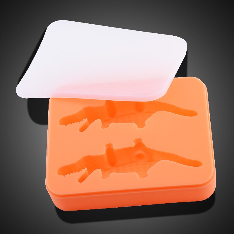 3D trojrozmerná krokodília silikónová forma na ľad s vekom, miska na ľad na nápoje, ľadová krabička, kreatívna osobnosť, bar, domáca forma na ľadové kocky