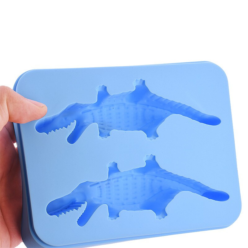 3D trojrozmerná krokodília silikónová forma na ľad s vekom, miska na ľad na nápoje, ľadová krabička, kreatívna osobnosť, bar, domáca forma na ľadové kocky