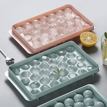 Лесно освобождаващи се и пластмасови тави за кубчета лед с устойчив на разливане подвижен капак, подреждащи се форми за лед с капаци за фризер за коктейли