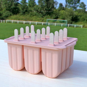 12 Grid Popsicle Mold Ice Cube Cool Freezing Tray Производител на сладолед Yogurt Направи си сам Mold Наличен инструмент за многократна употреба за бар Силикон