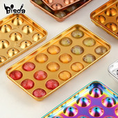 Opakovane použiteľné misky na ľadové kocky z nehrdzavejúcej ocele, výrobník ľadu s vekom, formy na čokoládu, ľahko uvoľniteľná okrúhla forma na ľadové cukríky