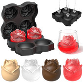 Luxusná forma na ľad, čokoládové formy na ľad, tvar ružového kvetu, výrobník ľadových guľôčok, miska na ľadový hokej, silikónová forma na kocky ľadu s vekom.