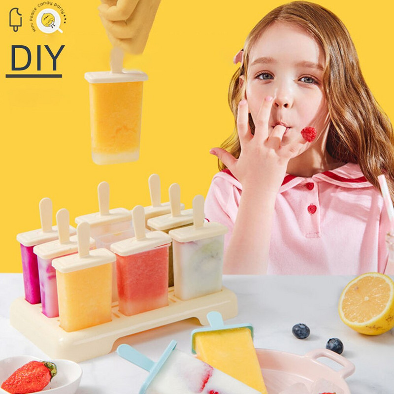 Naminis vasarinis ledų formavimas ledų formavimo formelės popsicle formelių padėklas Virtuvės dėžučių rinkinys „pasidaryk pats“ priedai
