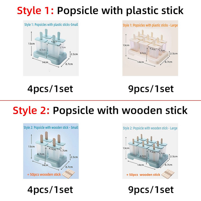Naminis vasarinis ledų formavimas ledų formavimo formelės popsicle formelių padėklas Virtuvės dėžučių rinkinys „pasidaryk pats“ priedai