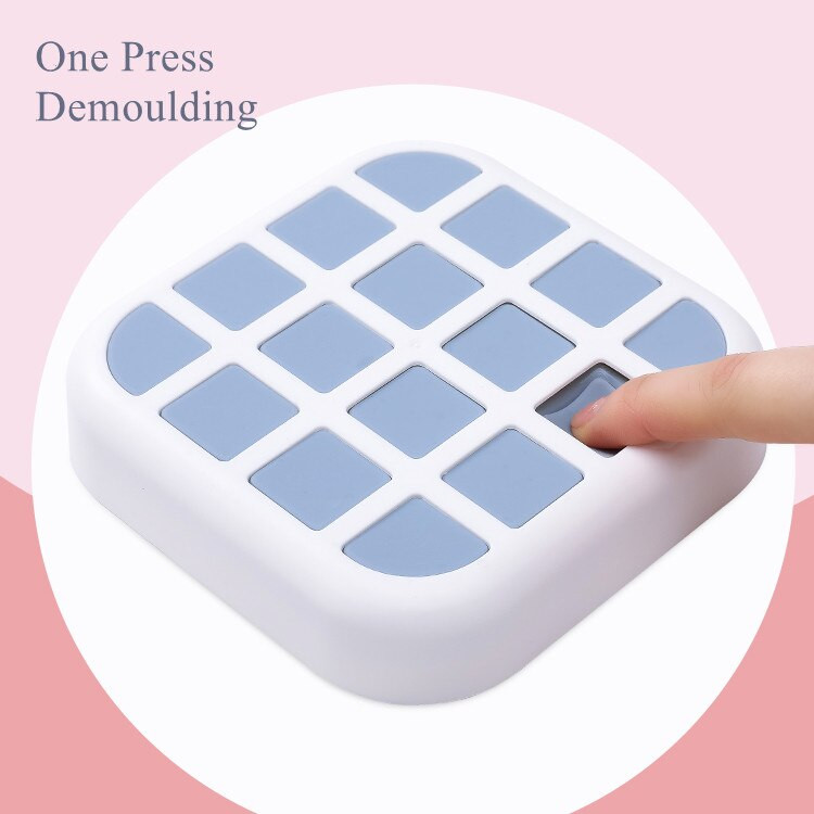 16 tinklelių ledo padėklo formelės silikoninės ledo kubelių formavimo padėklai su dangteliais Ledų įrankiai.