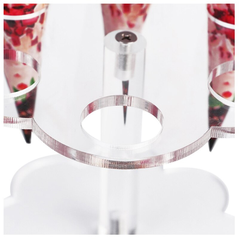 1 ks 6-dierkový akrylový držiak na zmrzlinový kornútok, priehľadný