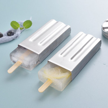 Кръгла плоска форма за сладолед от неръждаема стомана Плодови пръчици за сладолед Кухненски инструменти с държач Машина за многократна употреба Десерт