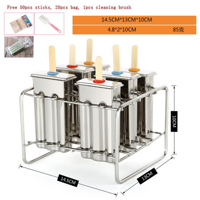 Okrúhla plochá forma na nanuk z nehrdzavejúcej ocele, zmrzlina, ovocné tyčinky, stroj na výrobu kuchynských nástrojov s držiakom, opakovane použiteľný dezertný stroj