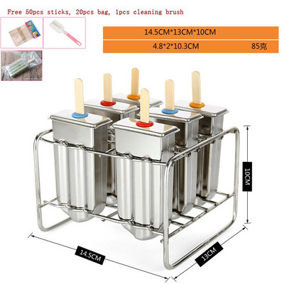 Okrúhla plochá forma na nanuk z nehrdzavejúcej ocele, zmrzlina, ovocné tyčinky, stroj na výrobu kuchynských nástrojov s držiakom, opakovane použiteľný dezertný stroj