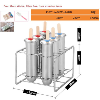 Okrúhla plochá forma na nanuk z nehrdzavejúcej ocele, zmrzlina, ovocné tyčinky, stroj na výrobu kuchynských nástrojov s držiakom, opakovane použiteľný dezertný stroj