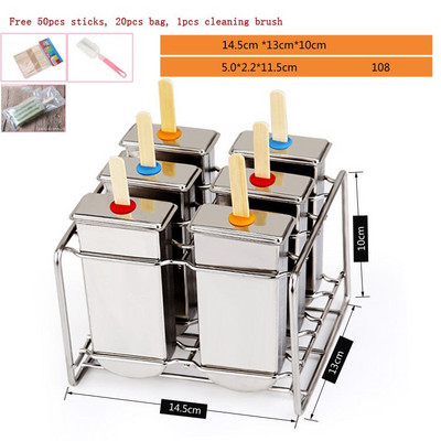 Okrúhla plochá forma na nanuk z nehrdzavejúcej ocele, zmrzlina, ovocné tyčinky, stroj na výrobu kuchynských nástrojov s držiakom, opakovane použiteľný dezertný stroj