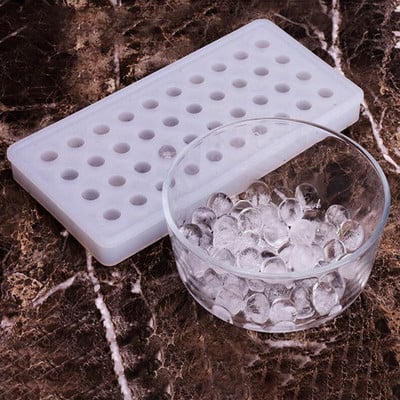 1 vnt., 40 skylučių, mini ledo kamuoliukų, silikoninių formelių juostos įrankiai, apvali forma, skirta „pasidaryk pats“ kokteilių viskio ledo kamuoliukų virtuvės priedams