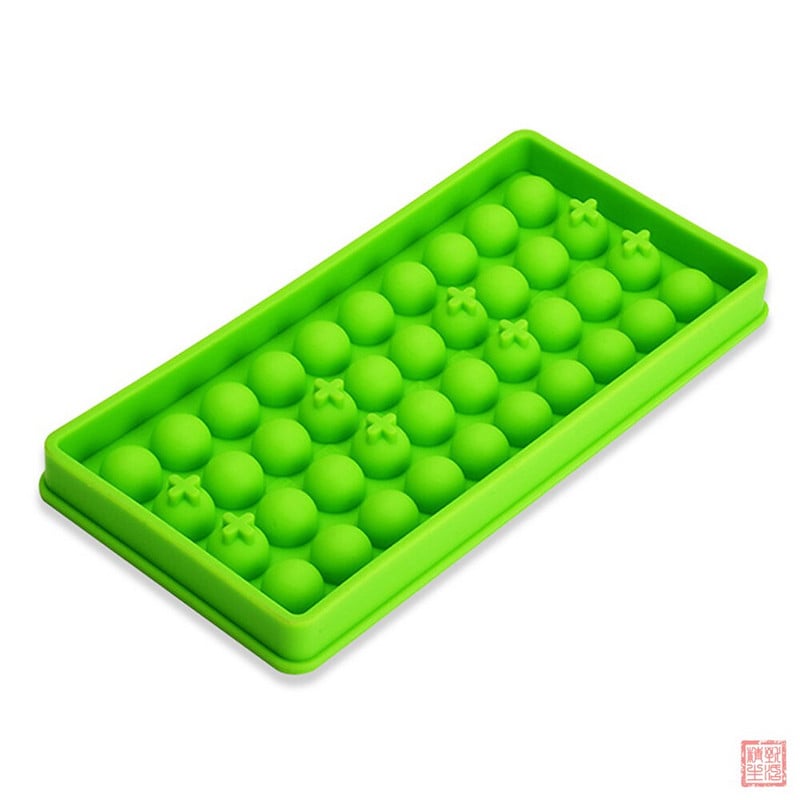 1 vnt., 40 skylučių, mini ledo kamuoliukų, silikoninių formelių juostos įrankiai, apvali forma, skirta „pasidaryk pats“ kokteilių viskio ledo kamuoliukų virtuvės priedams