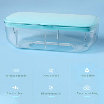 Форма за кутия за кубчета лед с контейнер Купа и лопата Уред за създаване на креативни форми Удобна преса Кухненски консумативи Лесно изваждане на формата