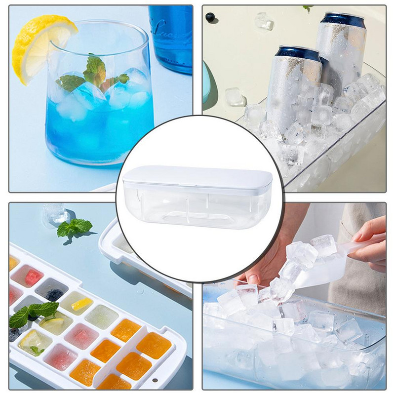 Forma na ľadové kocky s nádobou, miskou a lopatkou, kreatívny tvorca tvarov, pohodlné lisovanie, jednoduché vyberanie z formy, kuchynský materiál