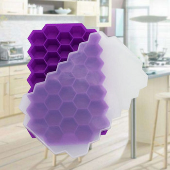3 PS/Παρτίδες Honeycomb Silicone Ice Grid with Cover 37 Ice Box Honeycomb Ice Grid Honeycomb Ice Making Die Ice Cube Ice Maker JYZ