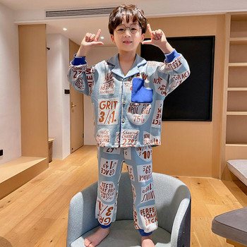 Нов модел детска пижама с надписи за момчета