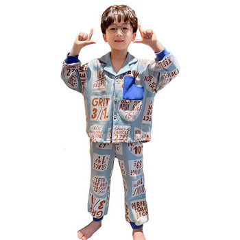 Нов модел детска пижама с надписи за момчета