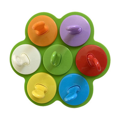 UPORS silikoninė pūslelių formelė mini 7 ertmių ledo formelė su spalvingais pagaliukais, daugkartinio naudojimo nelipnios maistinės pūslelinės, skirtos vaikams