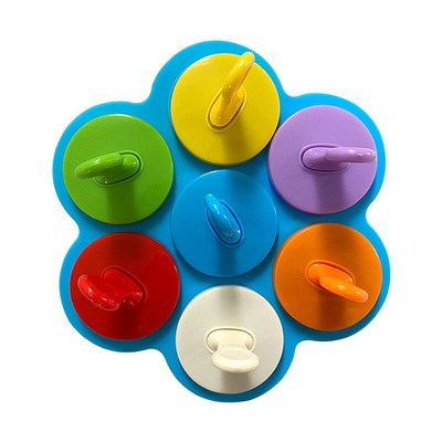 UPORS silikoninė pūslelių formelė mini 7 ertmių ledo formelė su spalvingais pagaliukais, daugkartinio naudojimo nelipnios maistinės pūslelinės, skirtos vaikams