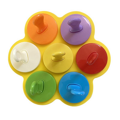 UPORS silikoninė pūslelių formelė mini 7 ertmių ledo formelė su spalvingais pagaliukais, daugkartinio naudojimo nelipnios maistinės pūslelinės, skirtos vaikams