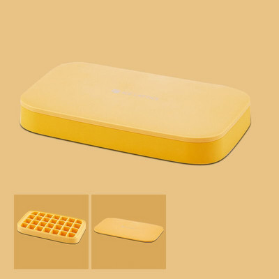 28 tinklelis Sandėliavimas sandariai uždarytas plastikinis PP ledo padėklo dėžutės kubas su dangteliu 32 tinklelis silikoninis ledo kubelių gamintojas Ledo indo šaldytuvo įrankiai