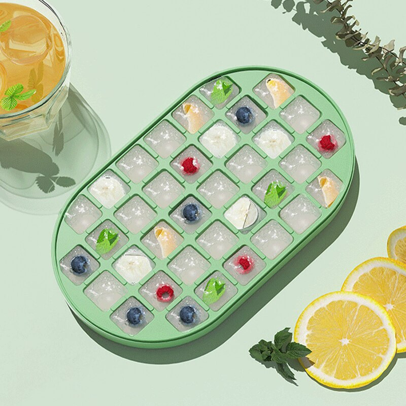 Nový silikónový zásobník na ľad 72 mriežok s vekom, veľkokapacitný úložný box na ľad, potravinársky výrobník ľadu, artefaktový kuchynský nástroj
