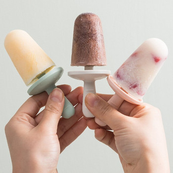 Форма за сладолед 4 в 1 Направи си сам Силиконова форма за домашен сладолед Кутия за приготвяне на сладолед Кутия за замразени кубчета лед Кухненски инструменти за многократна употреба